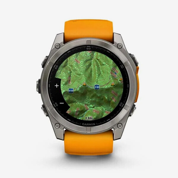 [19939] 가민 Fenix 8 51mm, AMOLED, GPS 프리미엄 아웃도어 스마트워치, Orange Silicone Band