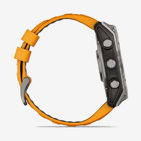 [19939] 가민 Fenix 8 51mm, AMOLED, GPS 프리미엄 아웃도어 스마트워치, Orange Silicone Band