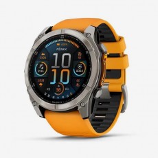 [19939] 가민 Fenix 8 51mm, AMOLED, GPS 프리미엄 아웃도어 스마트워치, Orange Silicone Band