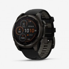 [20905] 가민 Fenix 8 47mm, Solar, GPS 프리미엄 태양광 충전 아웃도어 스마트워치, Carbon Gray Silicone Band