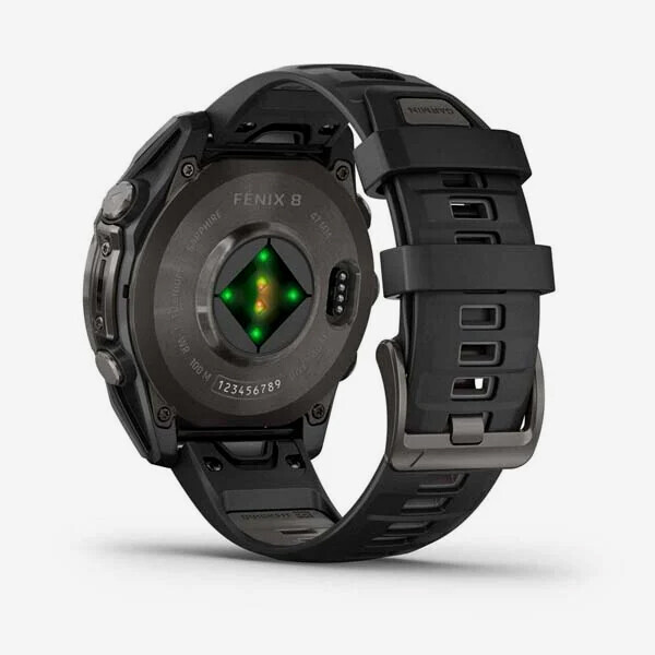 [20906] 가민 Fenix 8 51mm, AMOLED, GPS 프리미엄 아웃도어 스마트워치, Carbon Grey Silicone Band