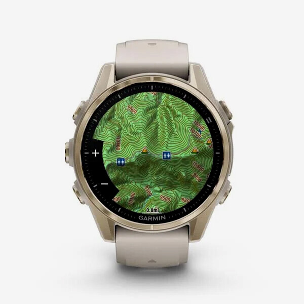 [20909] 가민 Fenix 8 43mm, AMOLED, GPS 프리미엄 아웃도어 스마트워치, Soft Gold Silicone Band