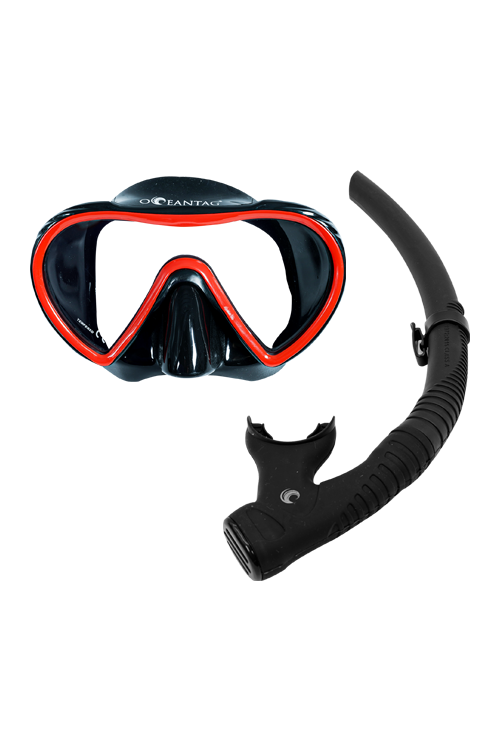 [21786] 오션테그 스노클링 세트 씨몬 레드