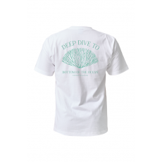 [21818] 오션테그 14수 반팔 티셔츠 코튼 숏 슬리브 화이트 Coral reef Green