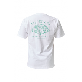 [21818] 오션테그 14수 반팔 티셔츠 코튼 숏 슬리브 화이트 Coral reef Green