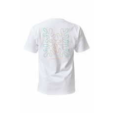 [21820] 오션테그 14수 반팔 티셔츠 코튼 숏 슬리브 화이트 Coral Orange-Green