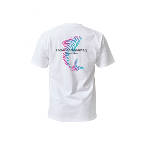 [21824] 오션테그 14수 반팔 티셔츠 코튼 숏 슬리브 화이트 Pink Fish