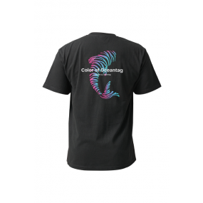 [21825] 오션테그 14수 반팔 티셔츠 코튼 숏 슬리브 블랙 Pink Fish