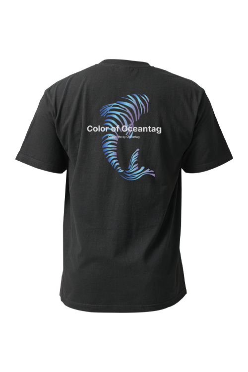 [21827] 오션테그 14수 반팔 티셔츠 코튼 숏 슬리브 블랙 Blue Fish