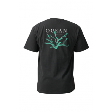 [21833] 오션테그 14수 반팔 티셔츠 코튼 숏 슬리브 블랙 Green Coral