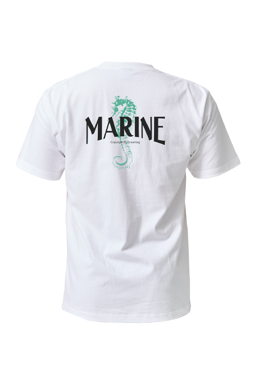 [21834] 오션테그 14수 반팔 티셔츠 코튼 숏 슬리브 화이트 Marine