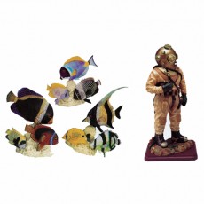 [3576] 열대어/다이버 조각상