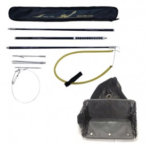[14819] 강화카본 3단 폴건 + 기능성 고급 채집망 세트 (외촉, 삼지촉, 꿰미 포함)